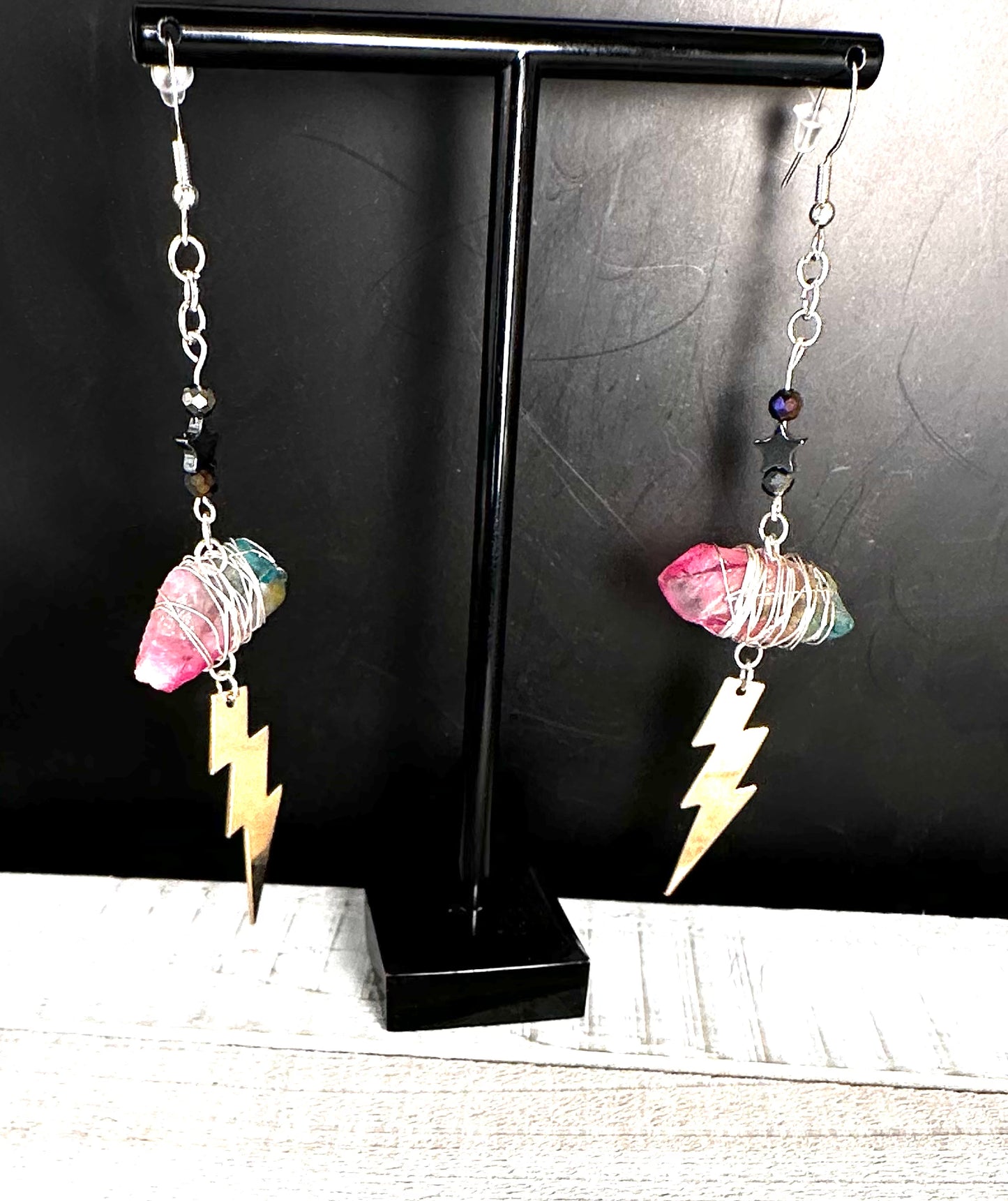 Cosmic Shock Aura Quartz Earrings