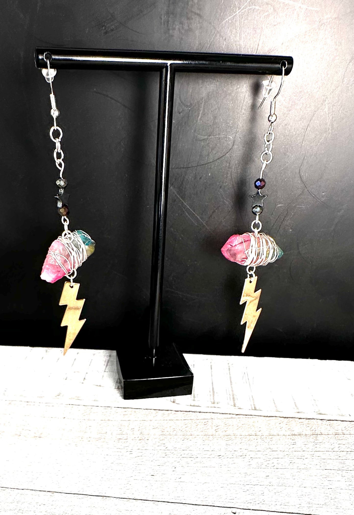 Cosmic Shock Aura Quartz Earrings